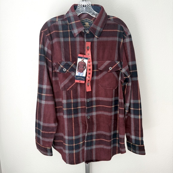Freedom Foundry mens soft fleece flannel button down shirt size medium- NWT - Picture 1 of 12